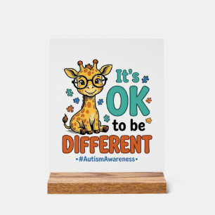 Autism Awareness Different Giraffe Vintage Shirt_1 Acrylic Sign