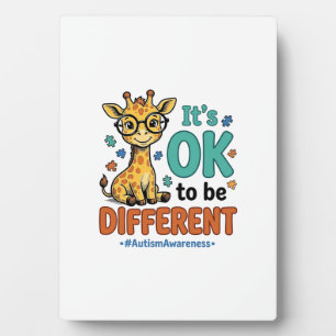 Autism Awareness Different Giraffe Vintage Shirt_1 Plaque