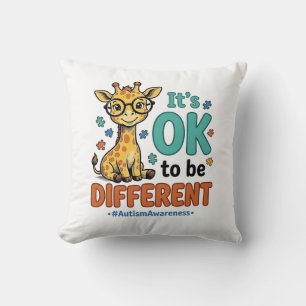 Autism Awareness Different Giraffe Vintage Shirt_1 Throw Pillow
