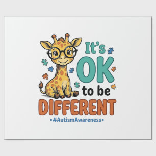 Autism Awareness Different Giraffe Vintage Shirt_1 Wrapping Paper