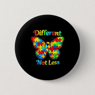 Autism awareness different not less butterfly cute 2 inch round button