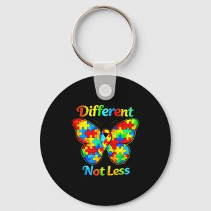 Autism awareness different not less butterfly cute keychain