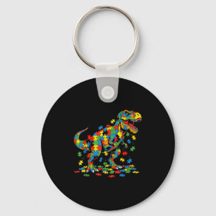 Autism awareness dinosaur colourful puzzle autisti keychain