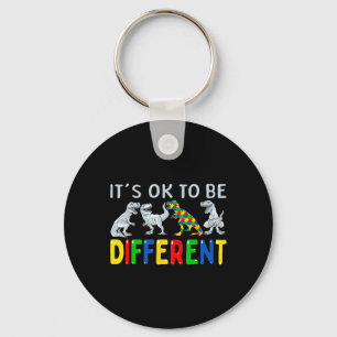Autism Awareness Dinosaur Kid Boys It's OK To Be D Keychain