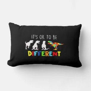 Autism Awareness Dinosaur Kid Boys Its Ok To Be Di Lumbar Pillow