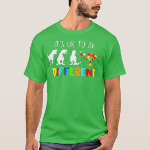 Autism Awareness Dinosaur Kid Boys Its Ok To Be Di T-Shirt
