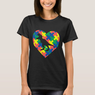Autism Awareness Dinosaur Puzzle Heart T-Shirt