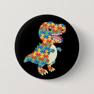 Autism Awareness Dinosaurs 2 Inch Round Button