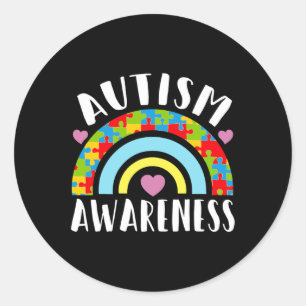 Autism Awareness Disabilities Month  Classic Round Sticker