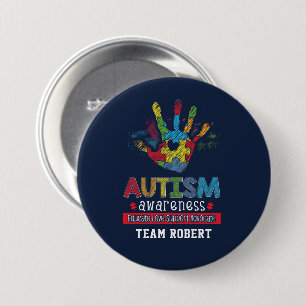 Autism Awareness Educate Advocate Custom 3 Inch Round Button