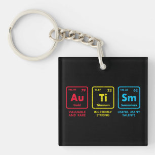 Autism Awareness Elements Periodic Table Keychain