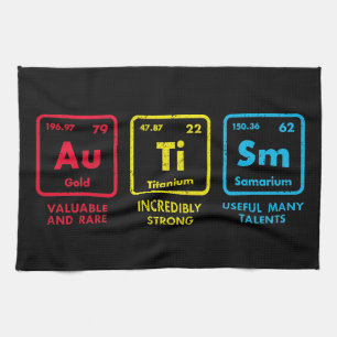 Autism Awareness Elements Periodic Table Kitchen Towel