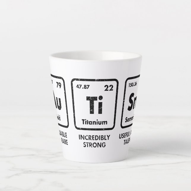 Autism Awareness Elements Periodic Table Latte Mug (Front)
