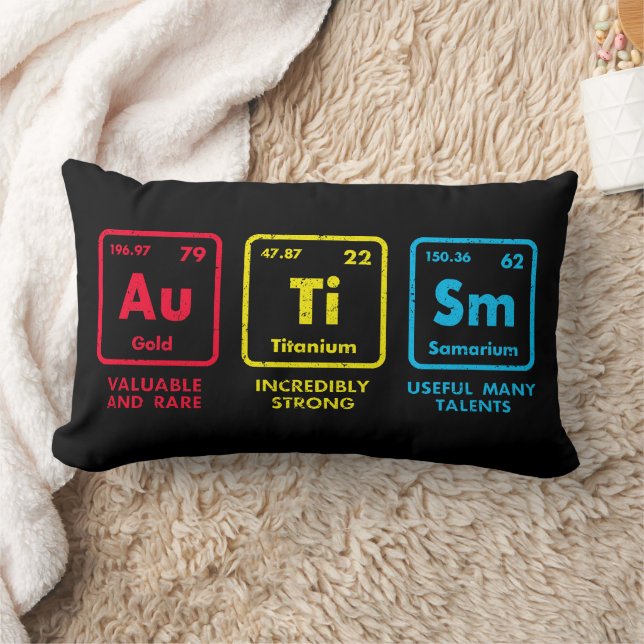 Autism Awareness Elements Periodic Table Lumbar Pillow (Blanket)