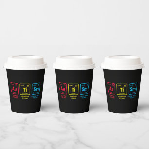 Autism Awareness Elements Periodic Table Paper Cups