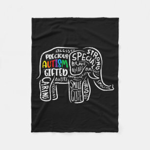 Autism Awareness Elephant Acceptance Autistic Men Fleece Blanket
