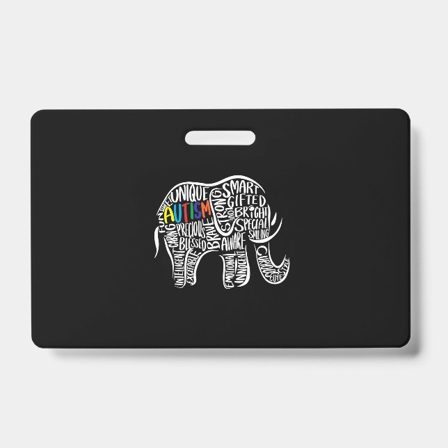 Autism Awareness Elephant Badge (Front)
