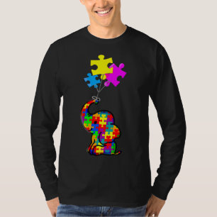 Autism Awareness Elephant Cute Elephant Puzzle Pie T-Shirt
