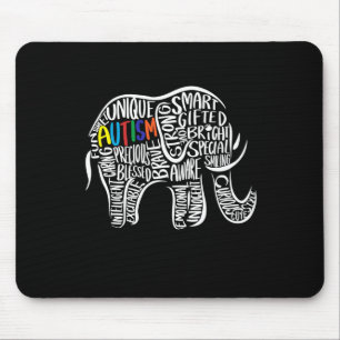 Autism Awareness Elephant Mouse Pad