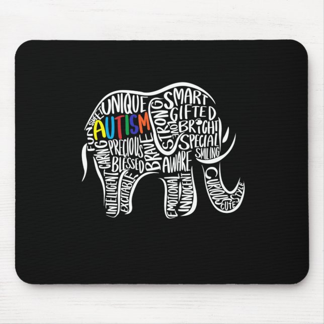 Autism Awareness Elephant Mouse Pad (Front)