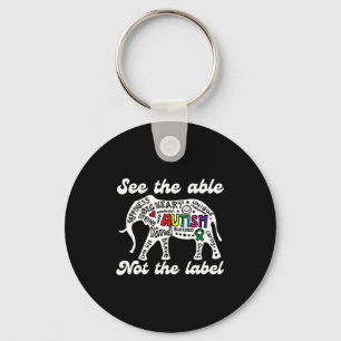 Autism Awareness Elephant See The Able Not Label A Keychain