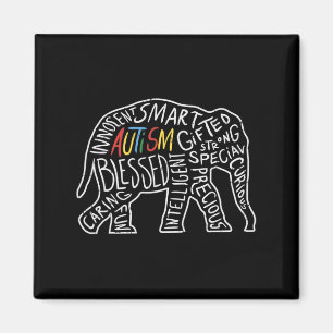 Autism Awareness Elephant Words Animal Lover Gift Magnet