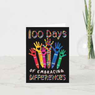 Autism Awareness Embrace Differences 100 Days Of S Card