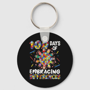 Autism Awareness Embrace Differences 100 Days Of S Keychain