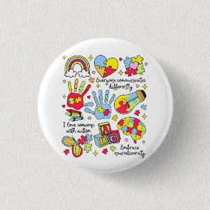 Autism Awareness Embrace Diversity Neuro Inclusive 1 Inch Round Button