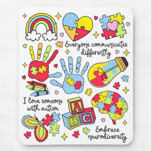 Autism Awareness Embrace Diversity Neuro Inclusive Mouse Pad