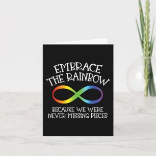 Autism Awareness Embrace The Rainbow Infinity Anti Card