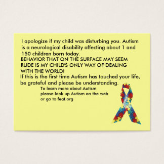 Autism Awareness Explanation Cards - Customized