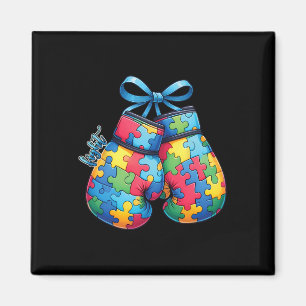Autism Awareness Family Boxing Gloves Autism Mom D Magnet