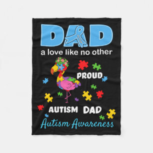 Autism Awareness Father Love Proud Autism Son Dad  Fleece Blanket