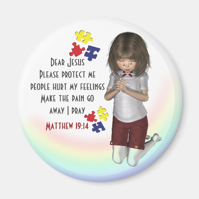 Autism Awareness  Feelings Magnet (Front)