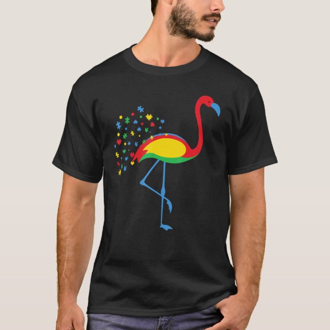 Autism Awareness Flamingo Colour Puzzle Kindness A T-Shirt (Front)