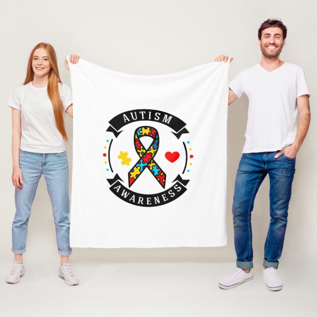 Autism Awareness - Fleece Blanket, 60"x80" Blanket (In Situ)