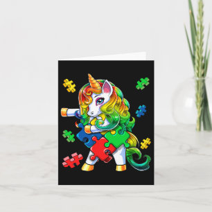 Autism Awareness Flossing Unicorn Puzzle Piece Gif Card