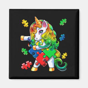 Autism Awareness Flossing Unicorn Puzzle Piece Gif Magnet