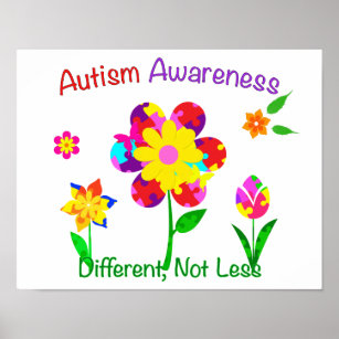Autism Awareness Flowers Poster