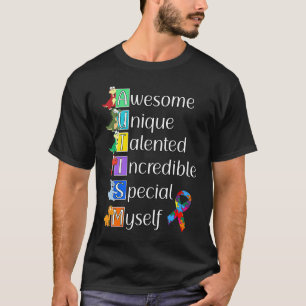 Autism Awareness for Kids Acronym and Dinosaur Puz T-Shirt
