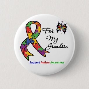 Autism Awareness For My Grandson 2 Inch Round Button