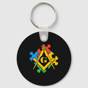 Autism Awareness , Freemason Masonic Lodge, Mason  Keychain