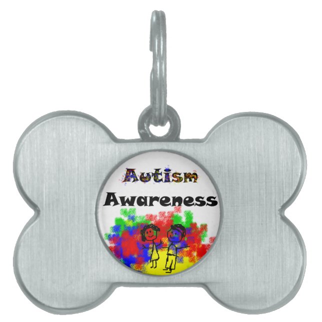 Autism Awareness Friends Pet Name Tag (Front)