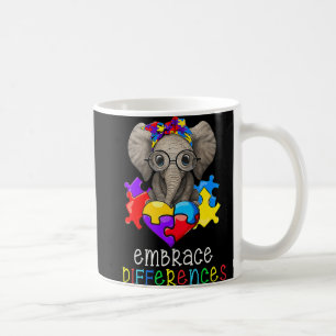 Autism Awareness Fun Glasses Elephant Embrace Diff Coffee Mug