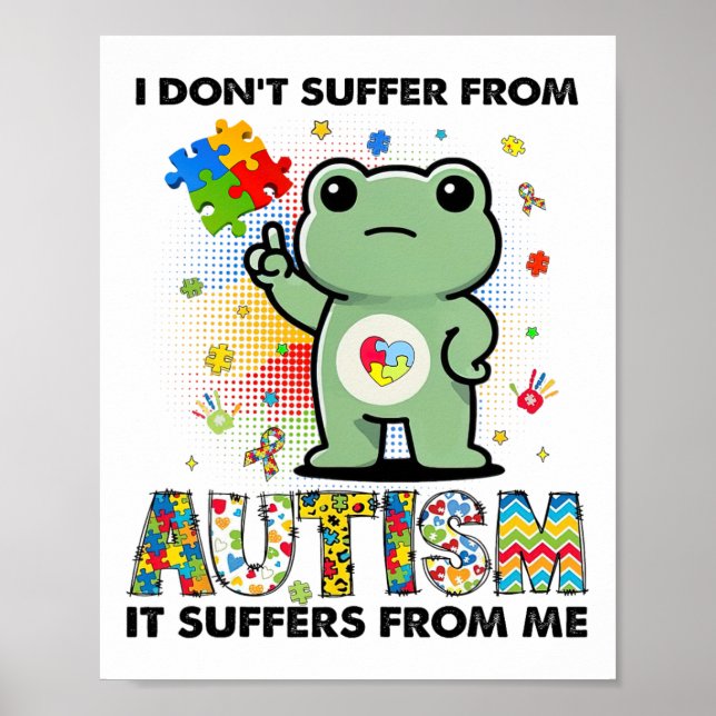 Autism Awareness Funny Frog Meme Autism Support  Poster (Front)