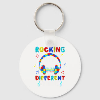 Autism Awareness Gamer Boys Kids Rocking To A Diff Keychain