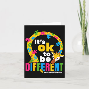 Autism Awareness Giraffe It’s Ok To Be Different G Card
