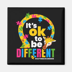 Autism Awareness Giraffe It’s Ok To Be Different G Magnet
