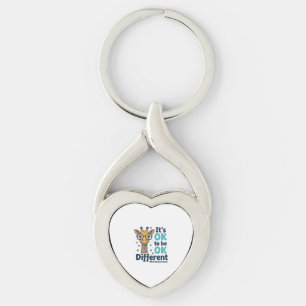 Autism Awareness Giraffe It’s OK to Be Different S Keychain